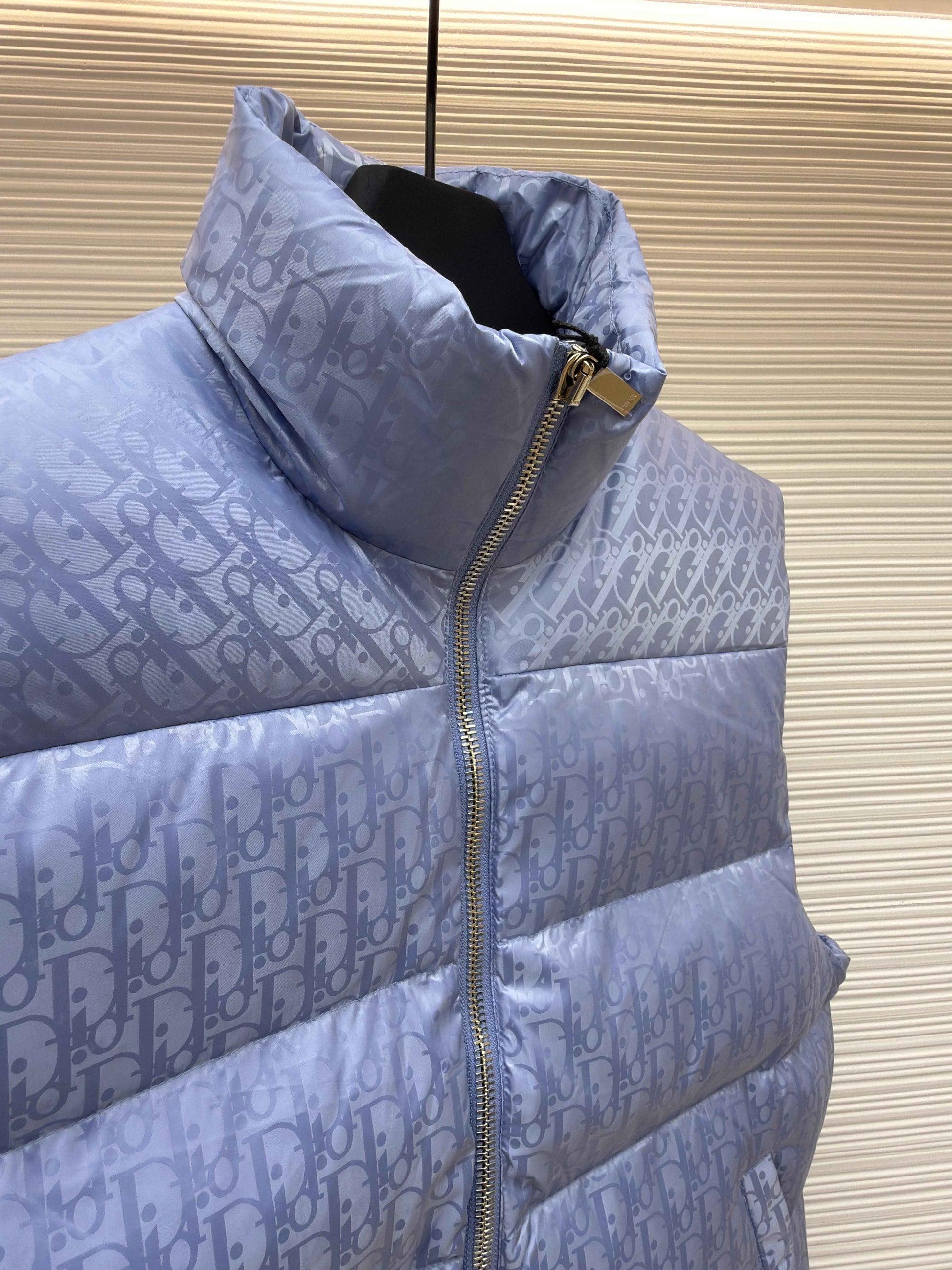 Dior Oblique Light Blue Technical Jacquard Down Vest