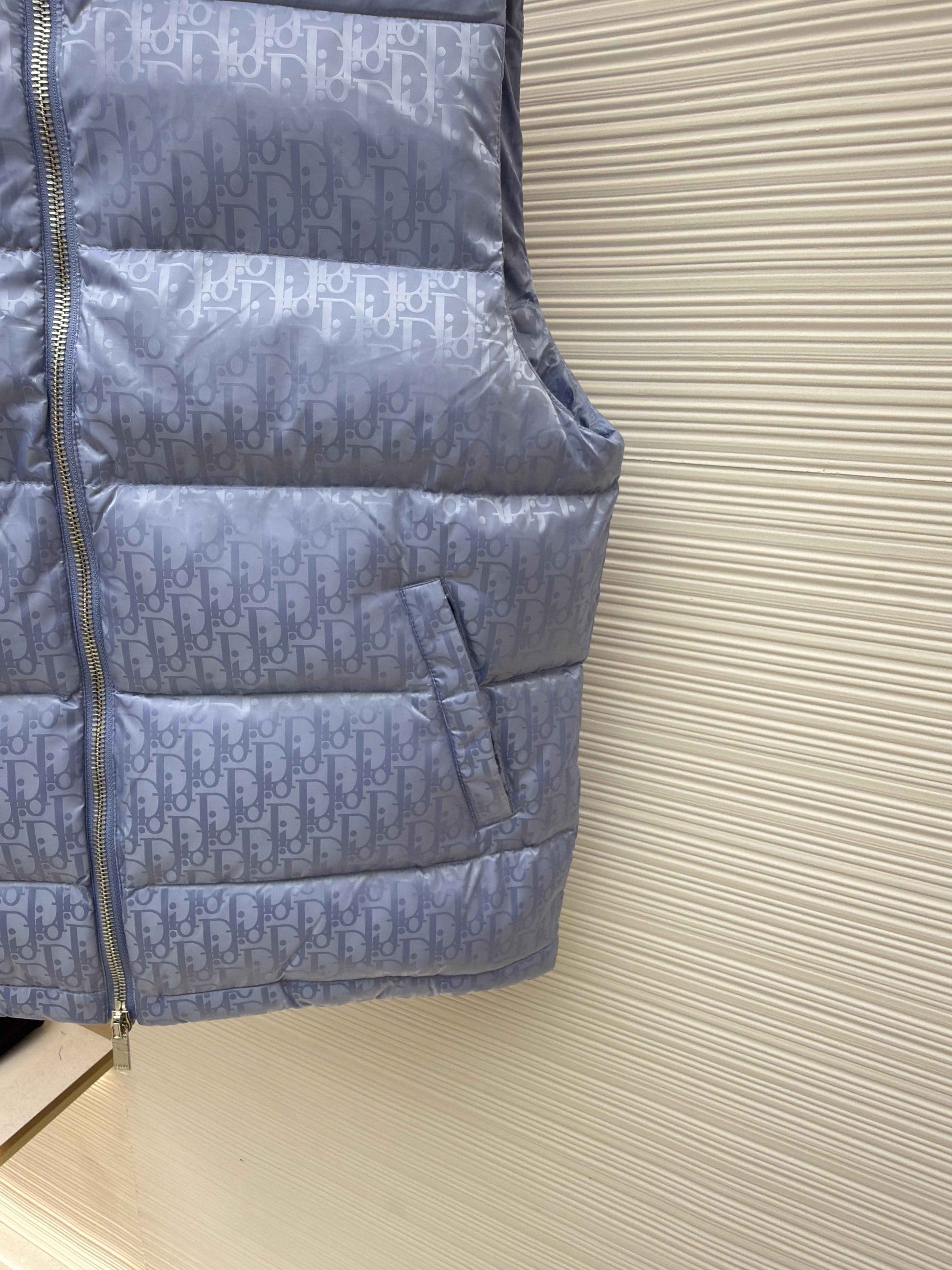Dior Oblique Light Blue Technical Jacquard Down Vest