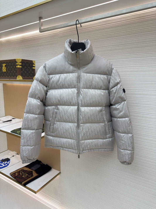 Dior Oblique Silver Technical Jacquard Down Jacket