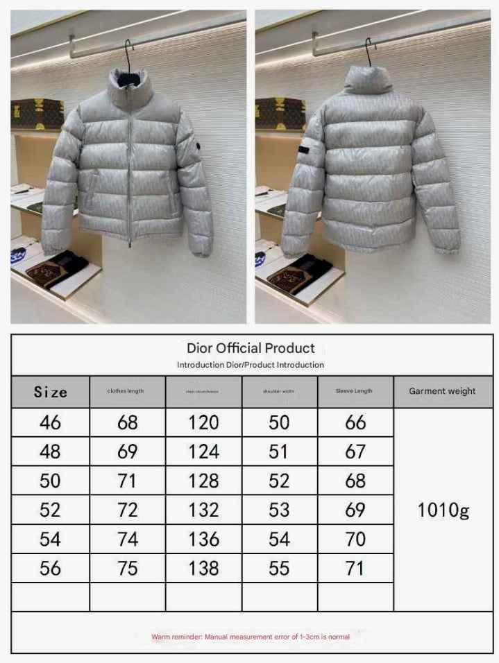 Dior Oblique Silver Technical Jacquard Down Jacket