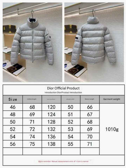 Dior Oblique Silver Technical Jacquard Down Jacket