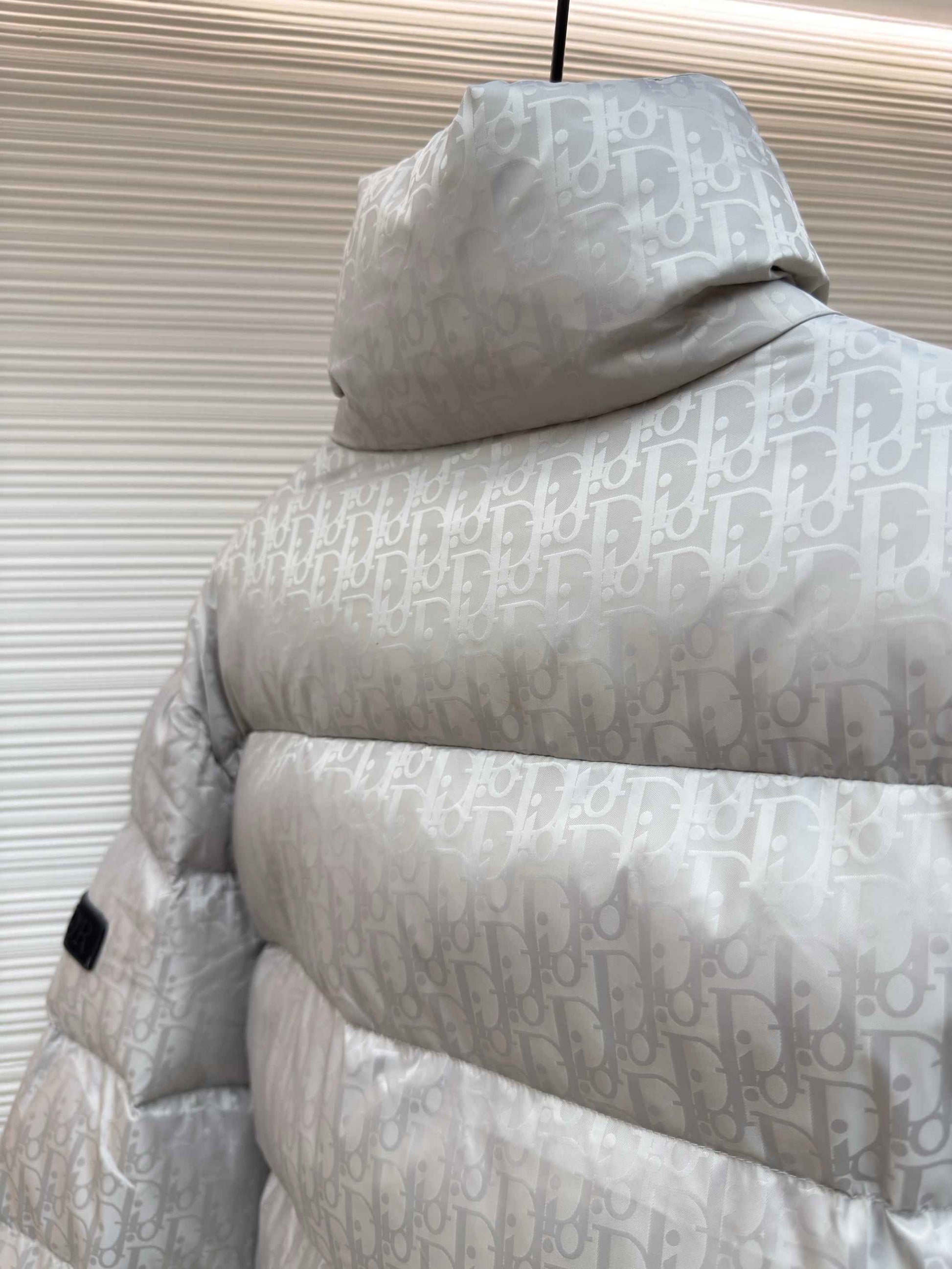 Dior Oblique Silver Technical Jacquard Down Jacket