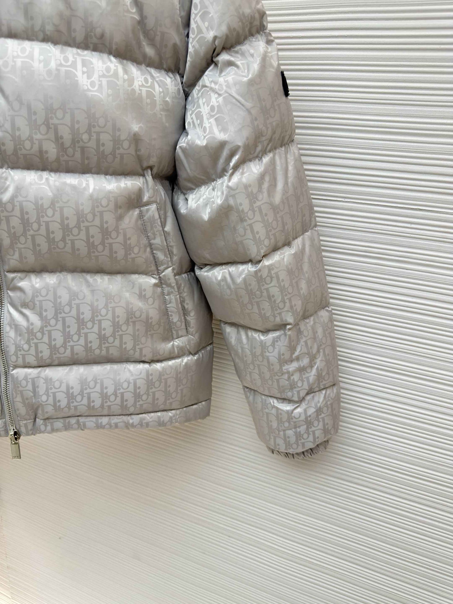 Dior Oblique Silver Technical Jacquard Down Jacket