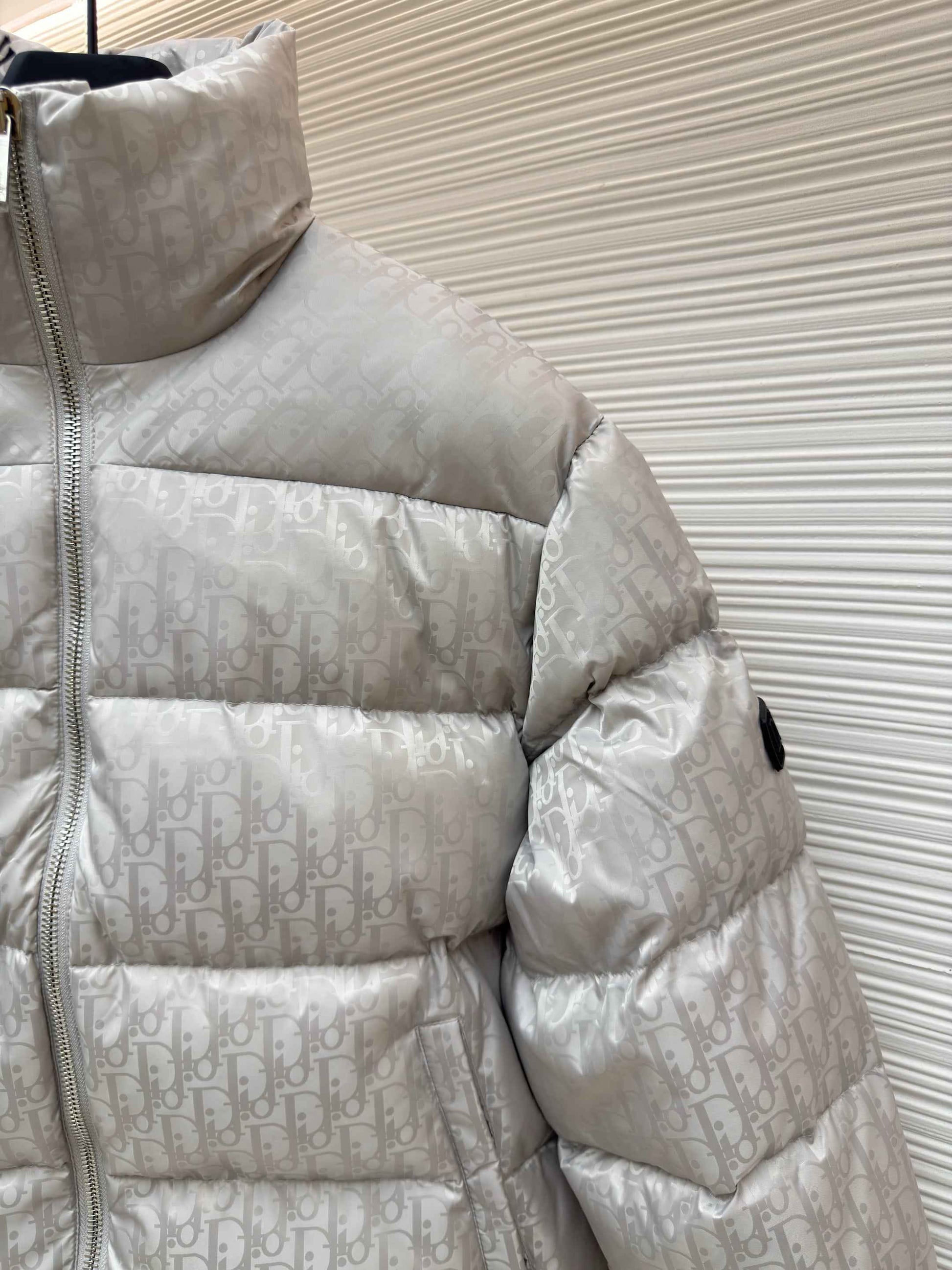 Dior Oblique Silver Technical Jacquard Down Jacket