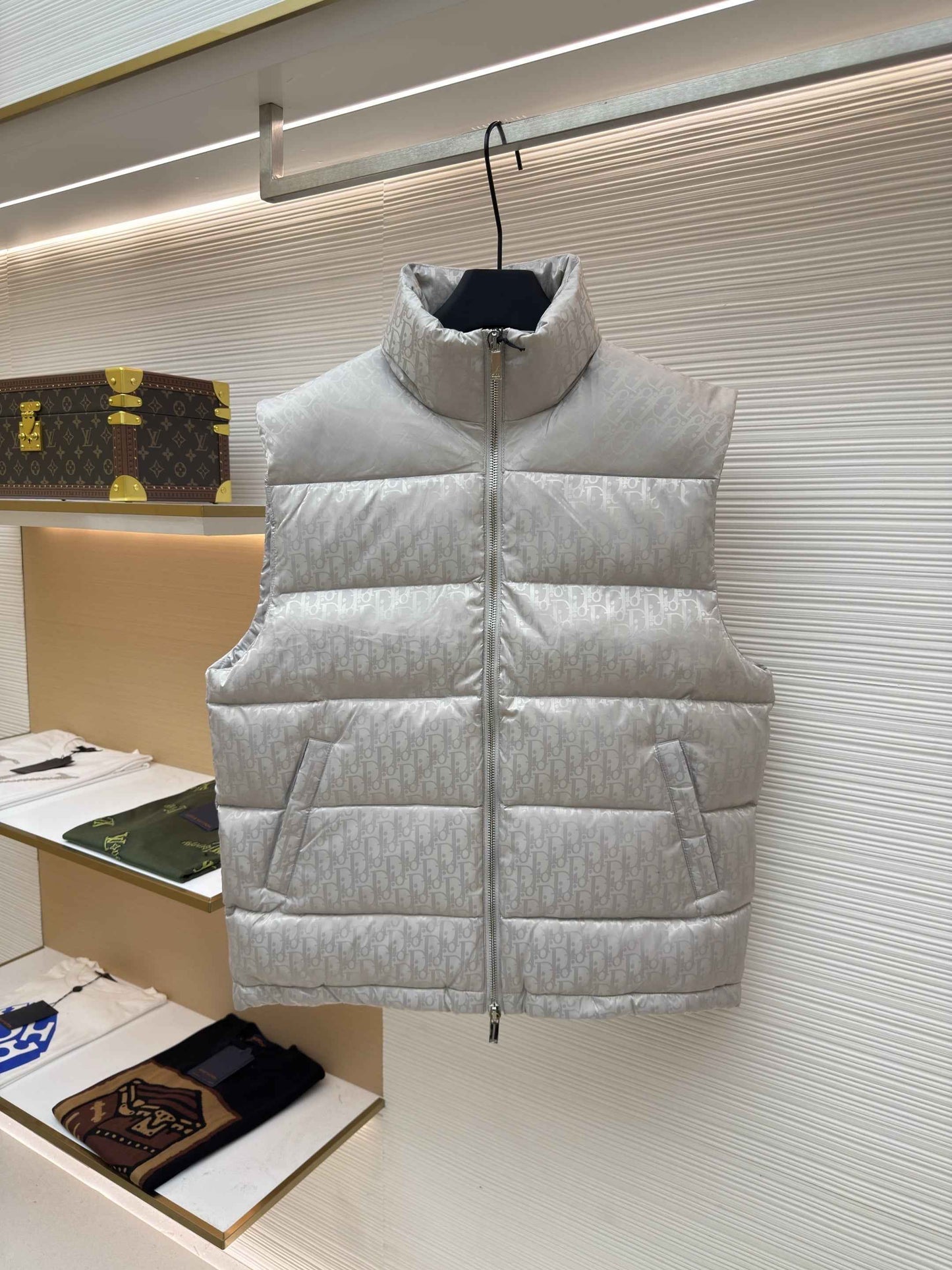 Dior Oblique Silver Technical Jacquard Down Vest
