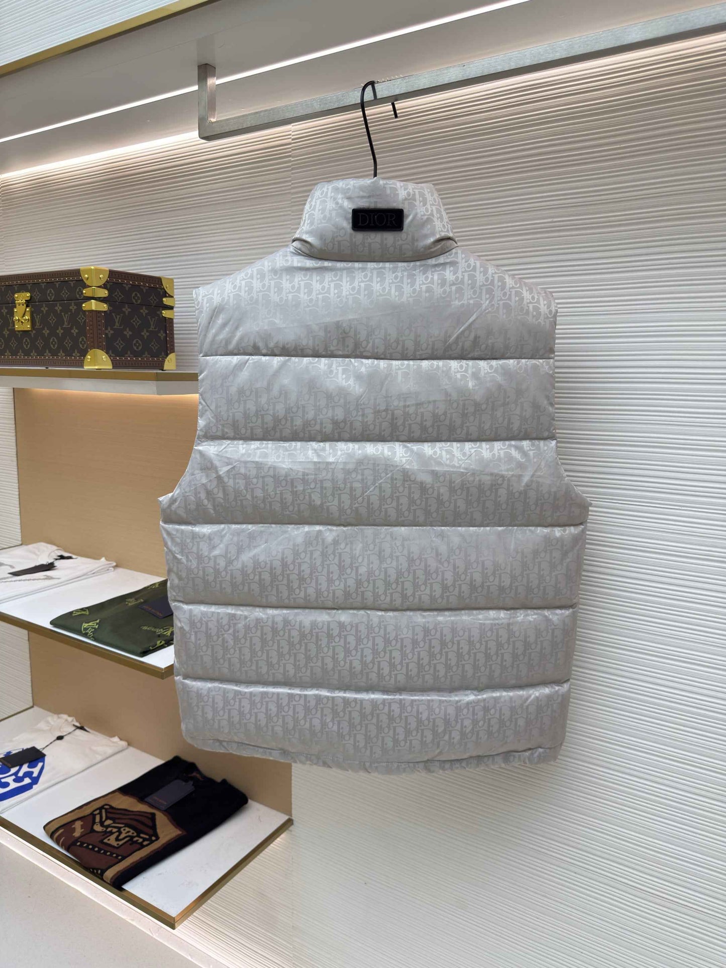 Dior Oblique Silver Technical Jacquard Down Vest