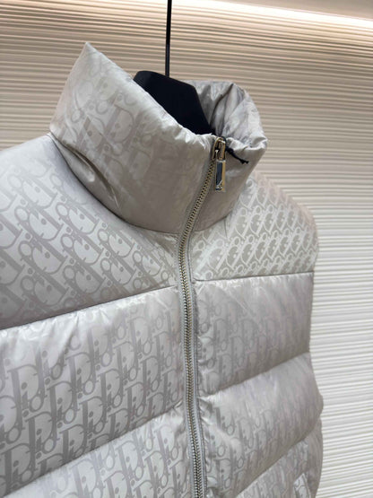 Dior Oblique Silver Technical Jacquard Down Vest
