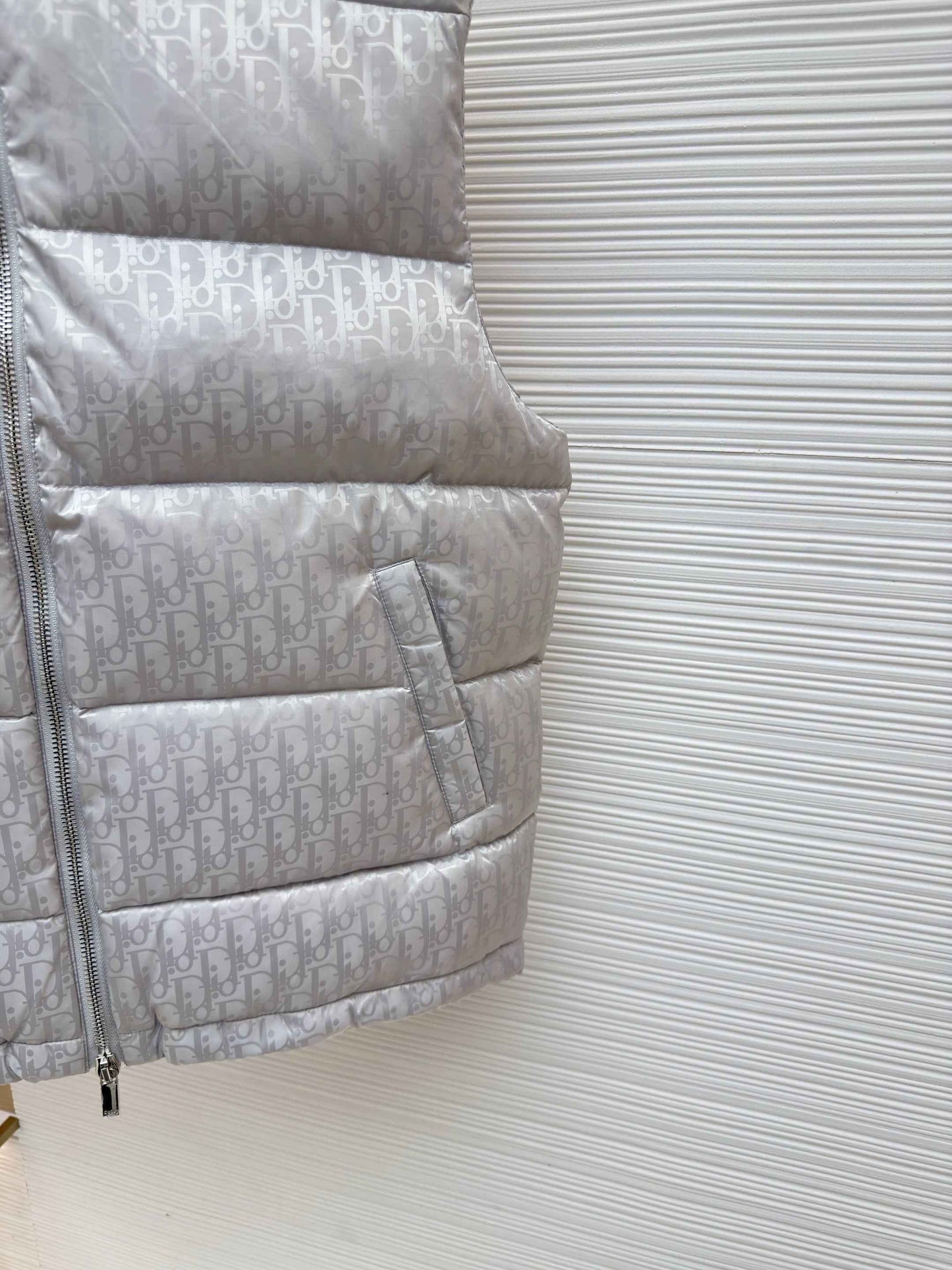 Dior Oblique Silver Technical Jacquard Down Vest