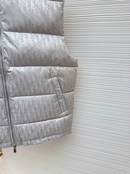 Dior Oblique Silver Technical Jacquard Down Vest