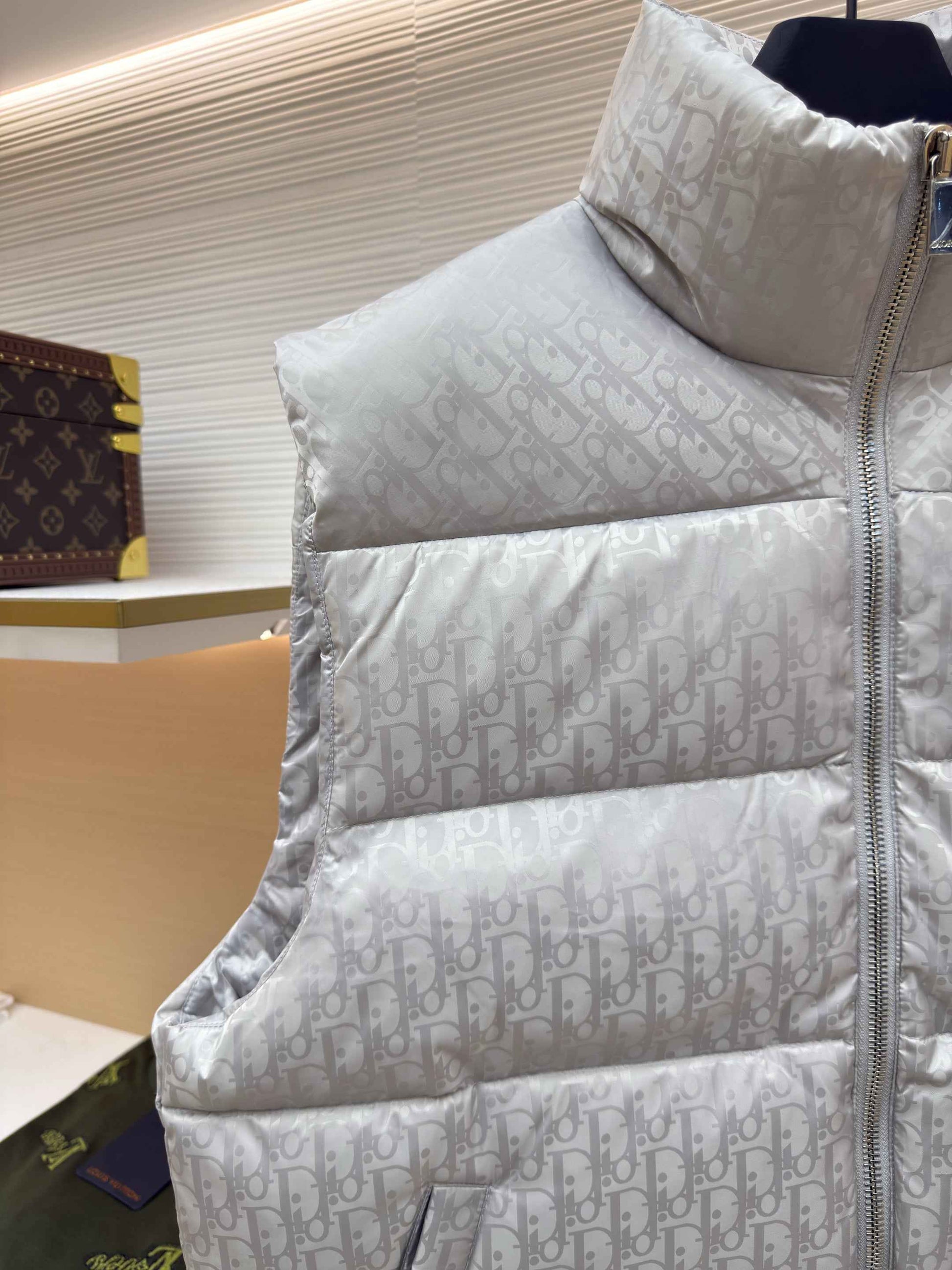 Dior Oblique Silver Technical Jacquard Down Vest