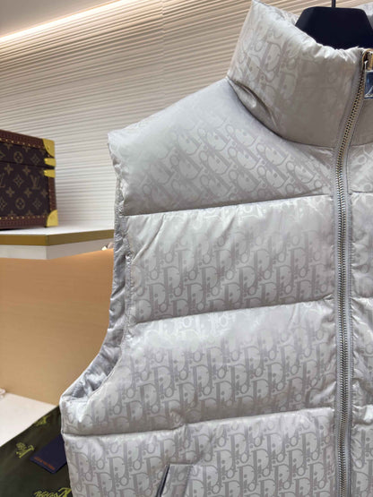 Dior Oblique Silver Technical Jacquard Down Vest
