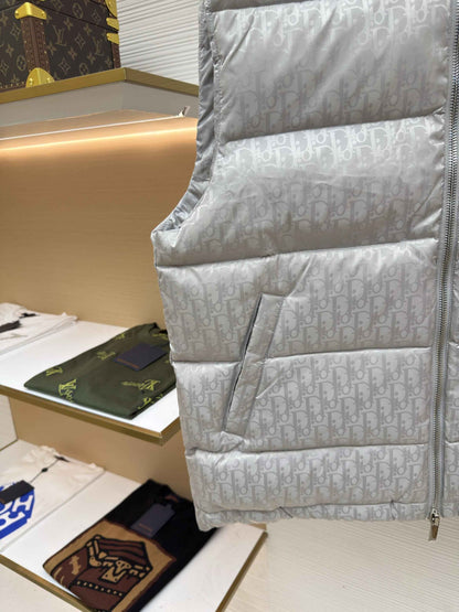 Dior Oblique Silver Technical Jacquard Down Vest