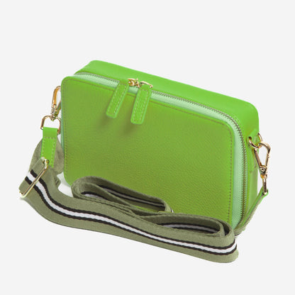 Sophia Full Grain Leather Single Zipper Crossbody MiamiLeathers.com