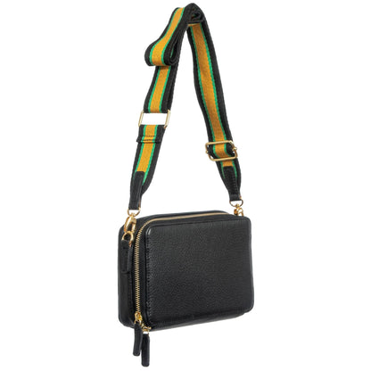 Sophia Full Grain Leather Single Zipper Crossbody MiamiLeathers.com