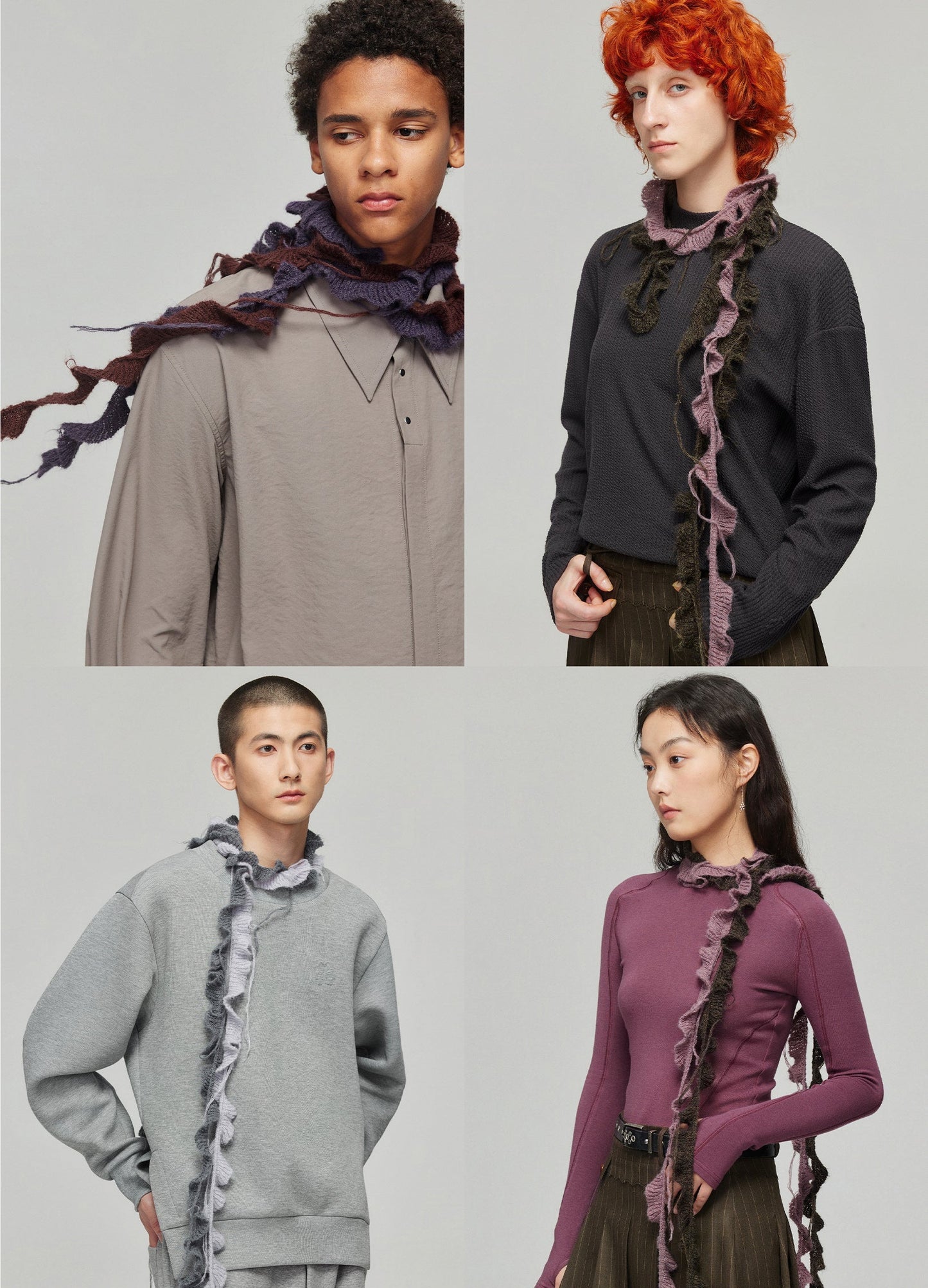 Ruffled Knit Scarves - Wolvess