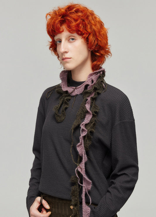 Ruffled Knit Scarves - Wolvess