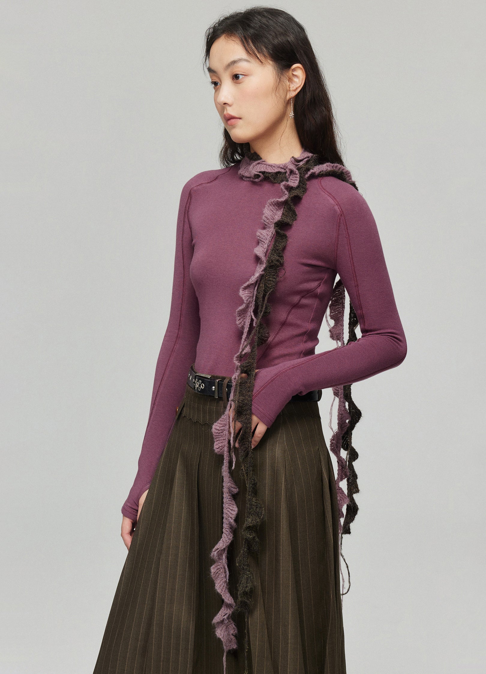 Ruffled Knit Scarves - Wolvess