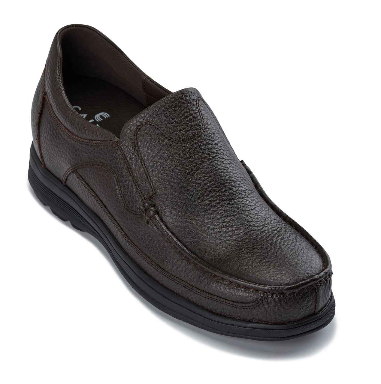 CALTO - G1823 - 3 Inches Taller (Brown) - Lightweight Slip-On Loafer Dress Shoes Tallmenshoes.com