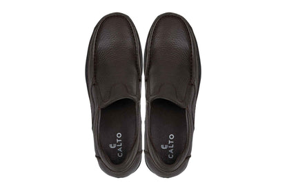CALTO - G1823 - 3 Inches Taller (Brown) - Lightweight Slip-On Loafer Dress Shoes Tallmenshoes.com