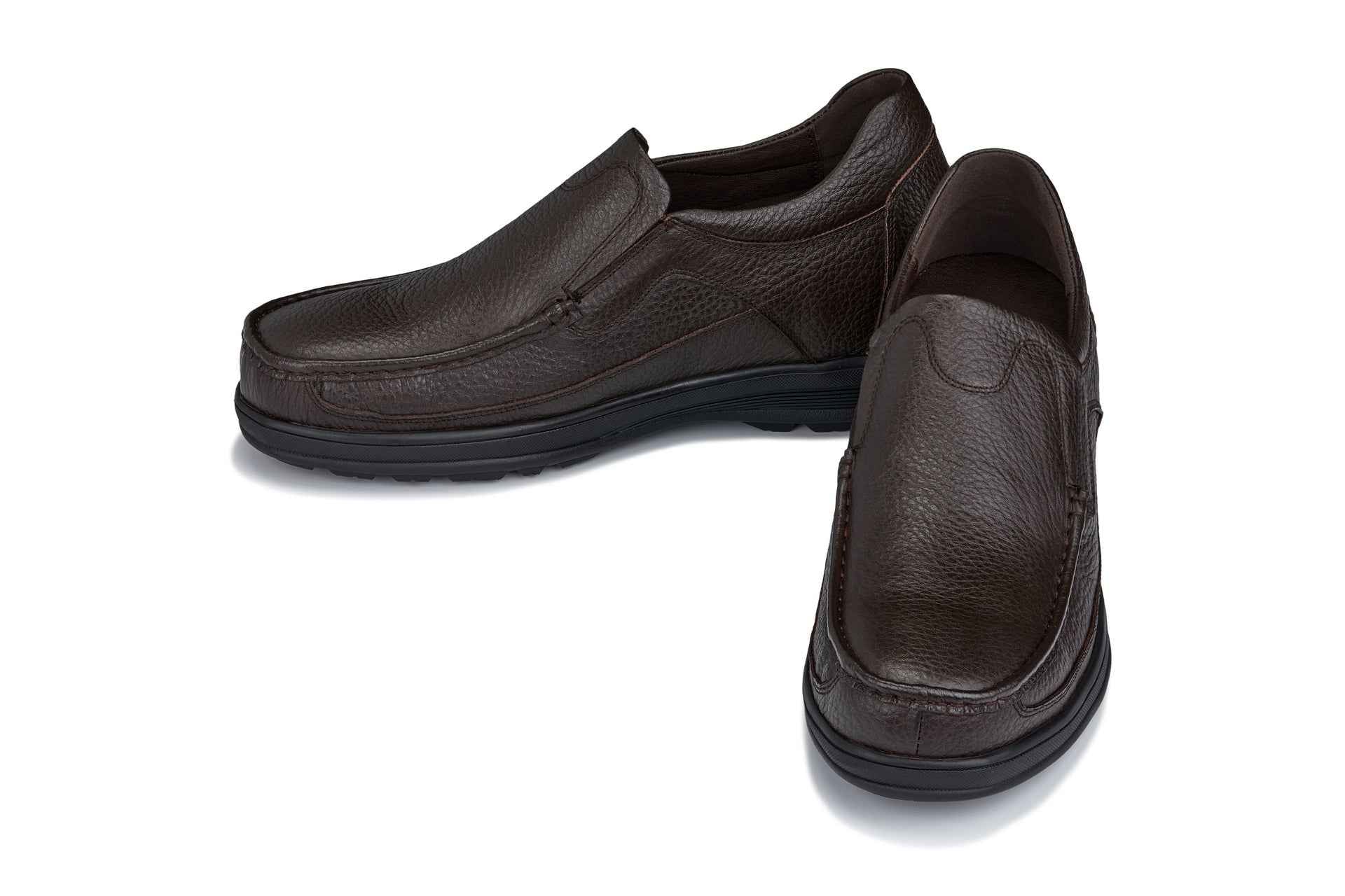 CALTO - G1823 - 3 Inches Taller (Brown) - Lightweight Slip-On Loafer Dress Shoes Tallmenshoes.com