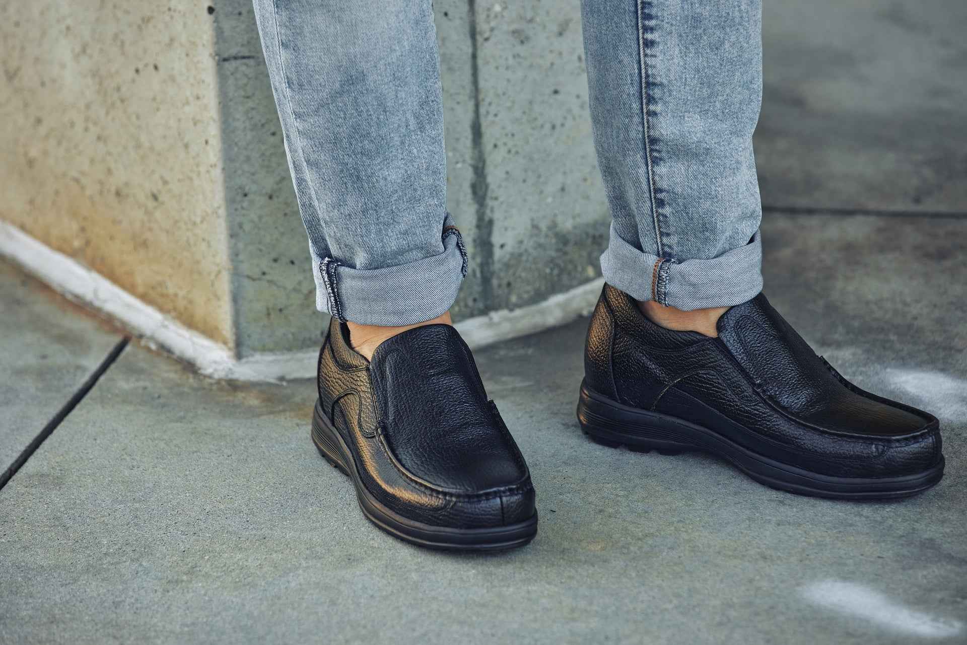 CALTO - G1825 - 3 Inches Taller (Black) - Lightweight Tallmenshoes.com