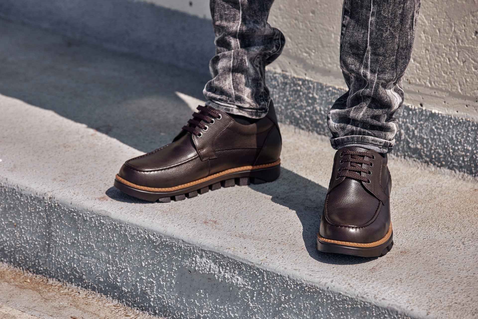 CALTO - G63811 - 3 Inches Taller (Dark Brown) Tallmenshoes.com