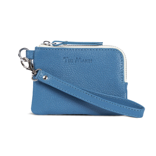 Gina Leather Top Zip Wallet Tin Marin Brand