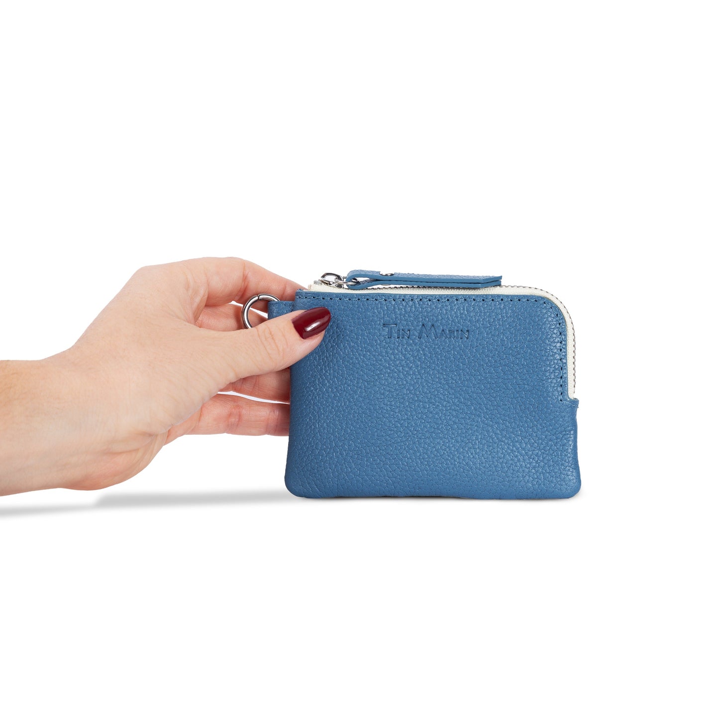 Gina Leather Top Zip Wallet Tin Marin Brand