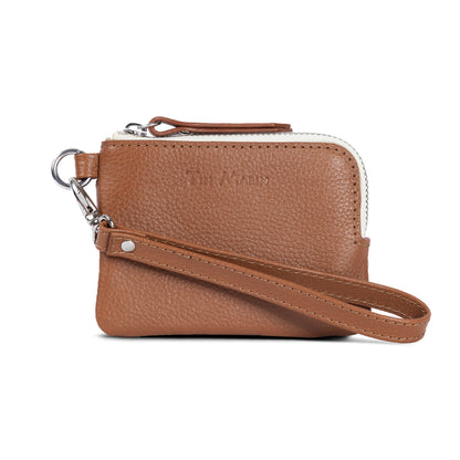 Gina Leather Top Zip Wallet Tin Marin Brand