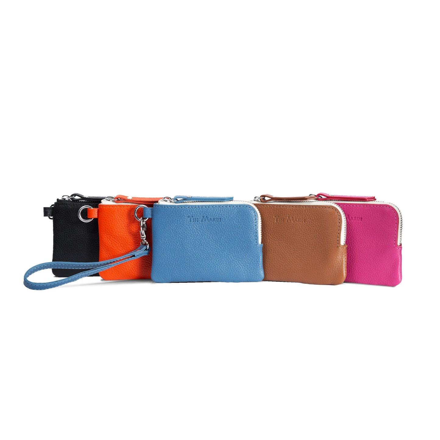 Gina Leather Top Zip Wallet Tin Marin Brand