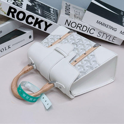 White Goyard Goyardine Coated Canvas and Leather PM Saigon Top Handle Bag - Wolvess