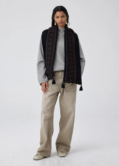 Fair Isle Tassel Scarf - Wolvess