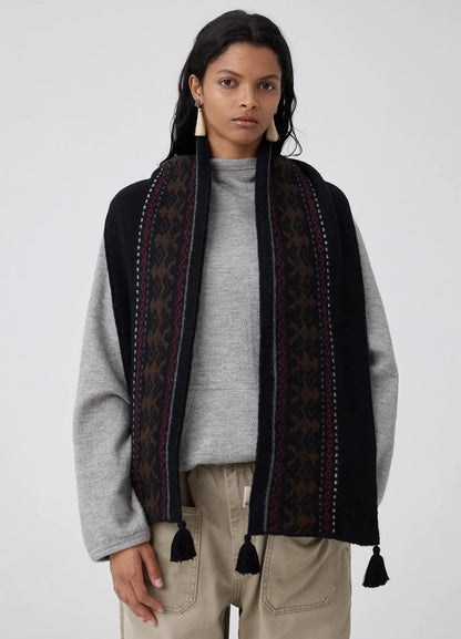 Fair Isle Tassel Scarf - Wolvess