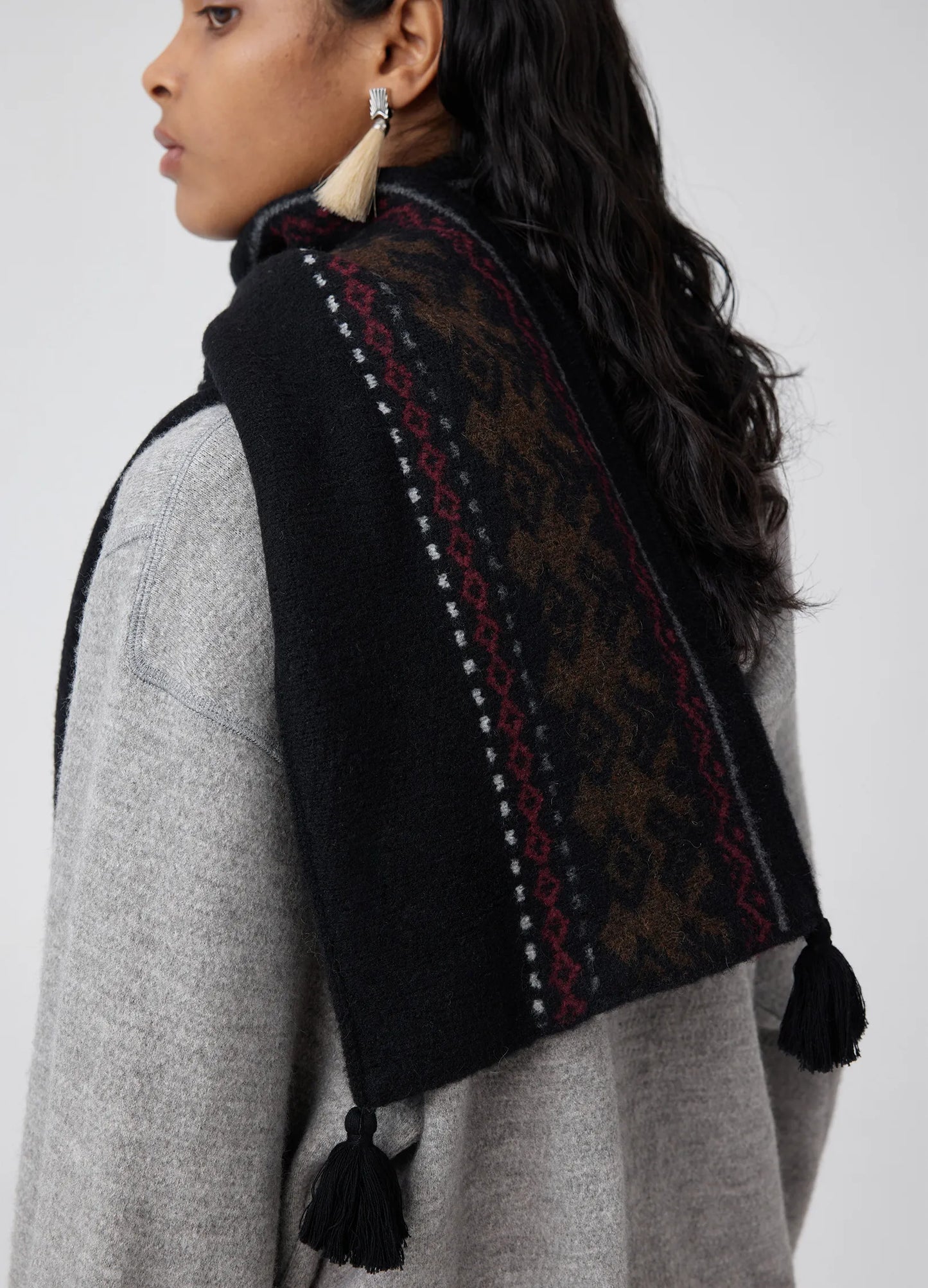 Fair Isle Tassel Scarf - Wolvess