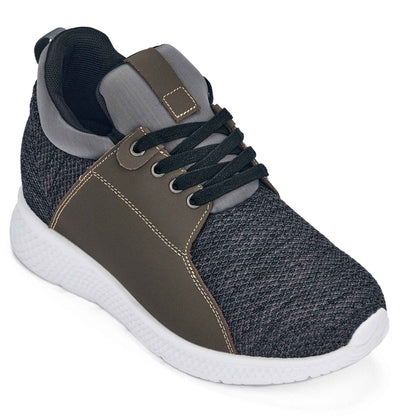 CALTO 3.2-Inch Taller Charcoal Men's Elevator Sneakers - H71923 Tallmenshoes.com