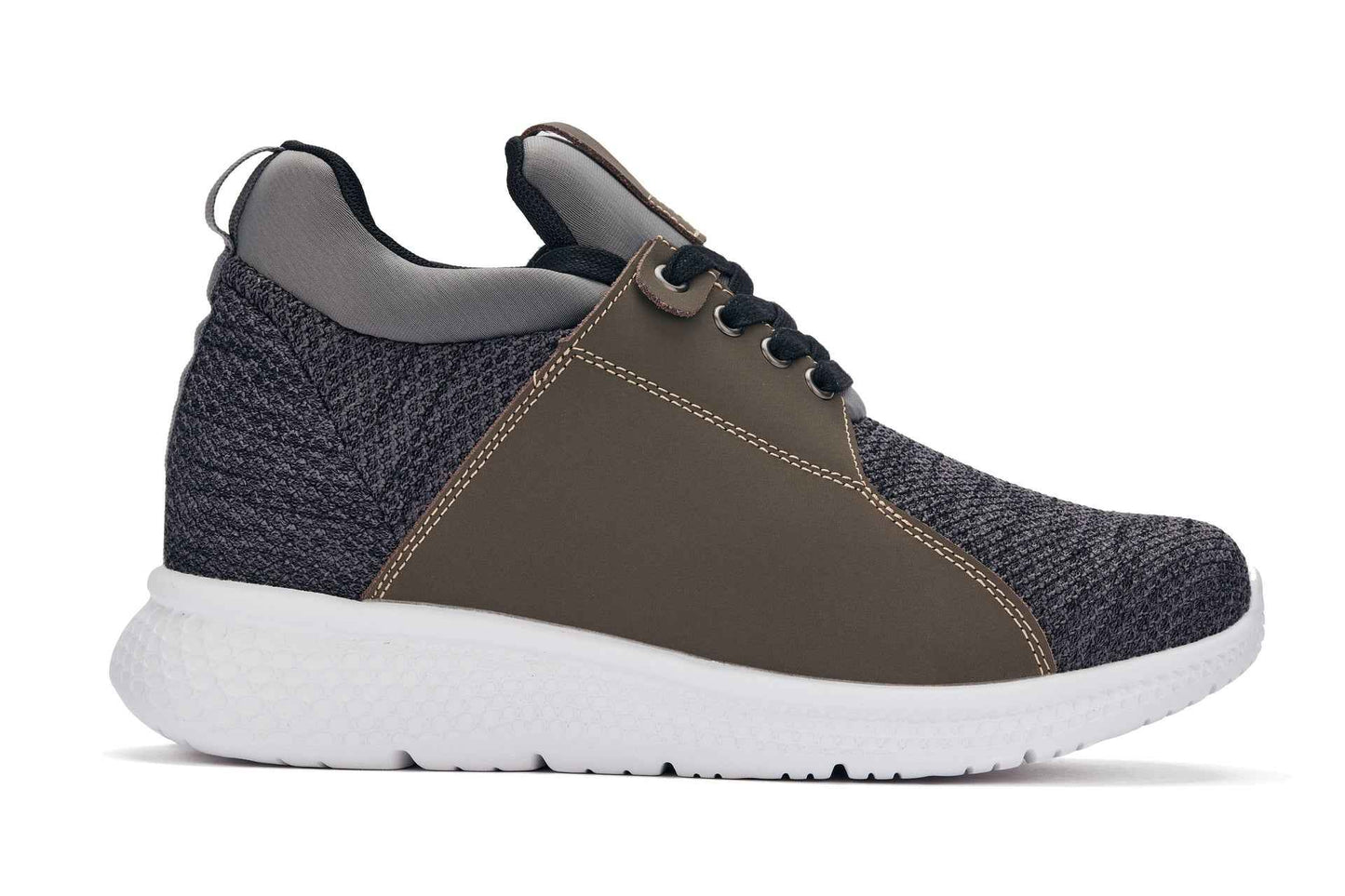 CALTO 3.2-Inch Taller Charcoal Men's Elevator Sneakers - H71923 Tallmenshoes.com