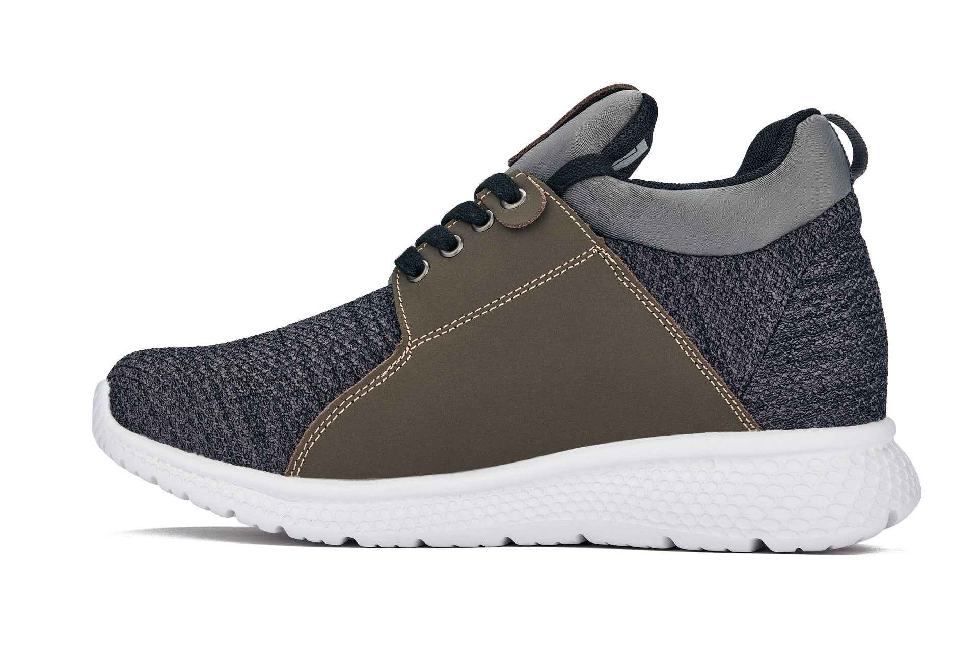 CALTO 3.2-Inch Taller Charcoal Men's Elevator Sneakers - H71923 Tallmenshoes.com