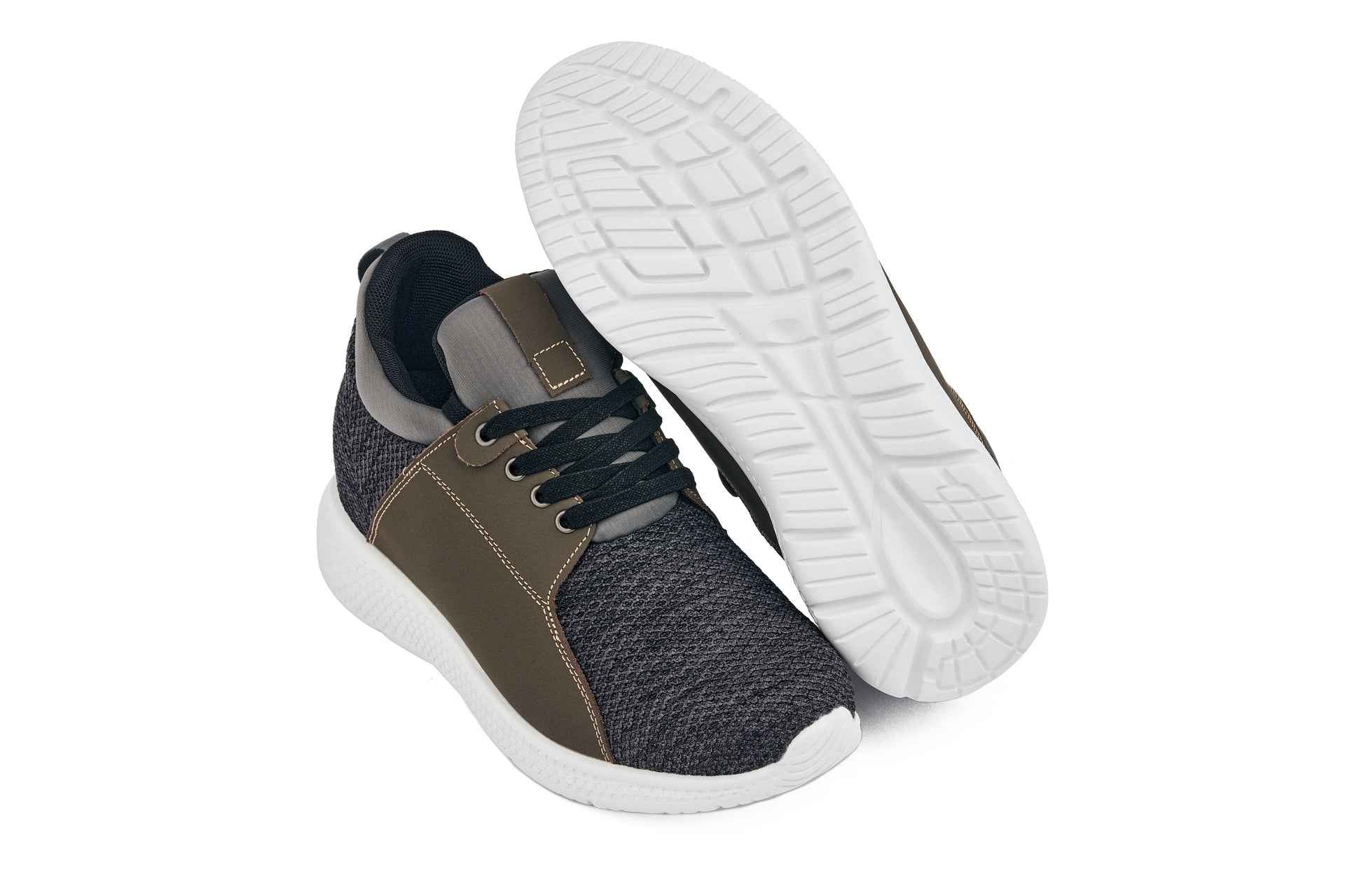 CALTO 3.2-Inch Taller Charcoal Men's Elevator Sneakers - H71923 Tallmenshoes.com