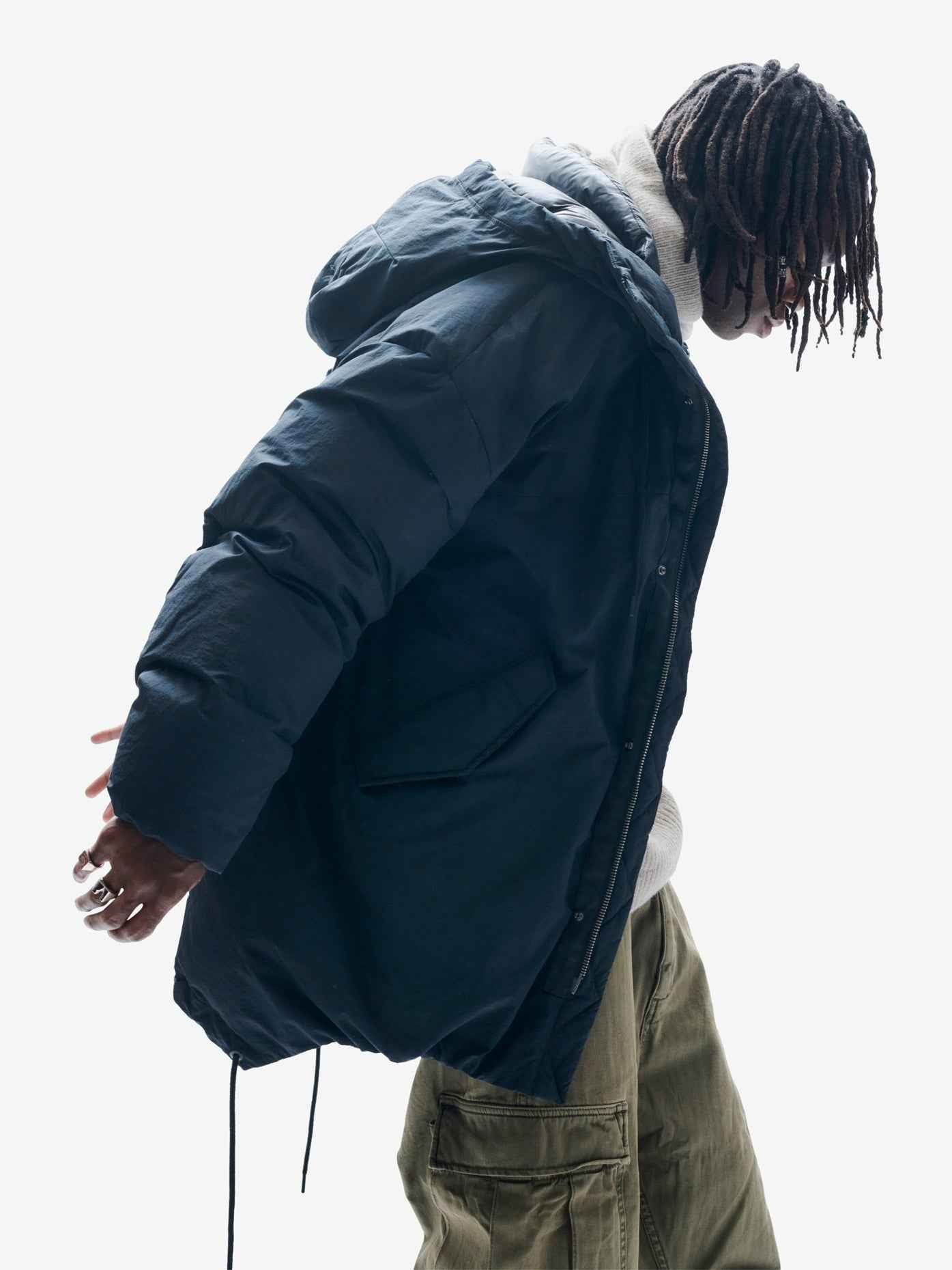 Long Down Parka - Black