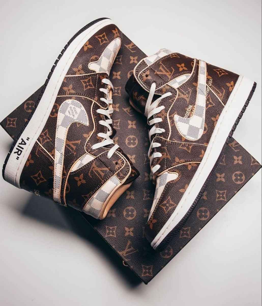 Custom Air Jordan 1 LV OFF-W Monogram Sneakers for Unique Style