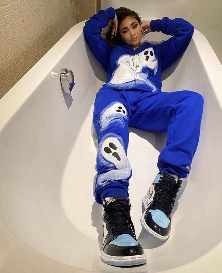 Custom Blue Black White Jordan 1 High Q AJ1 Obsidian UNISEX