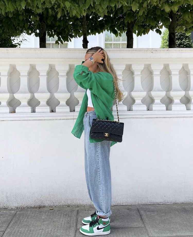 Custom GREEN Jordan 1 High Q