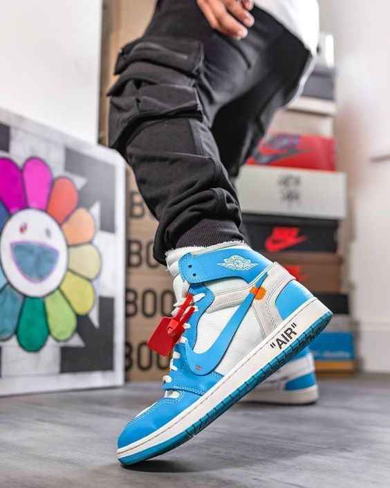 Custom Air Jordan 1 Retro High OG 'UNC' University Blue x OFF-W
