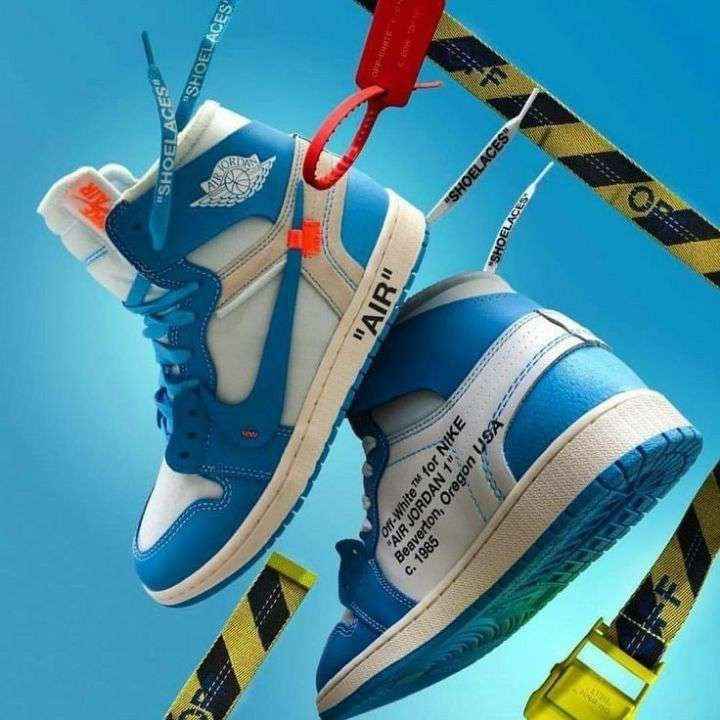 Custom Air Jordan 1 OFF-White Blue Sneakers for Unique Style
