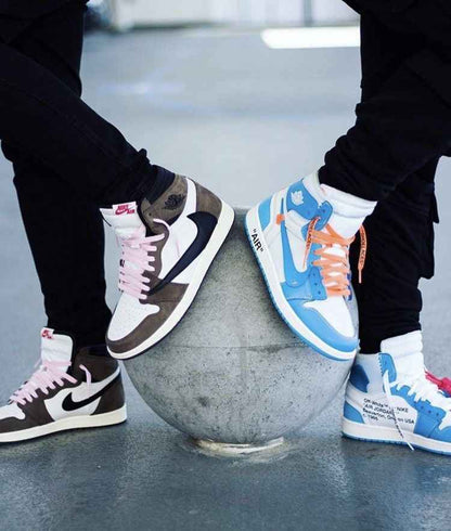 Custom Air Jordan 1 OFF-White Blue Sneakers for Unique Style