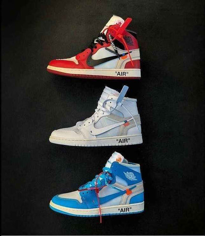 Custom Air Jordan 1 OFF-White Blue Sneakers for Unique Style