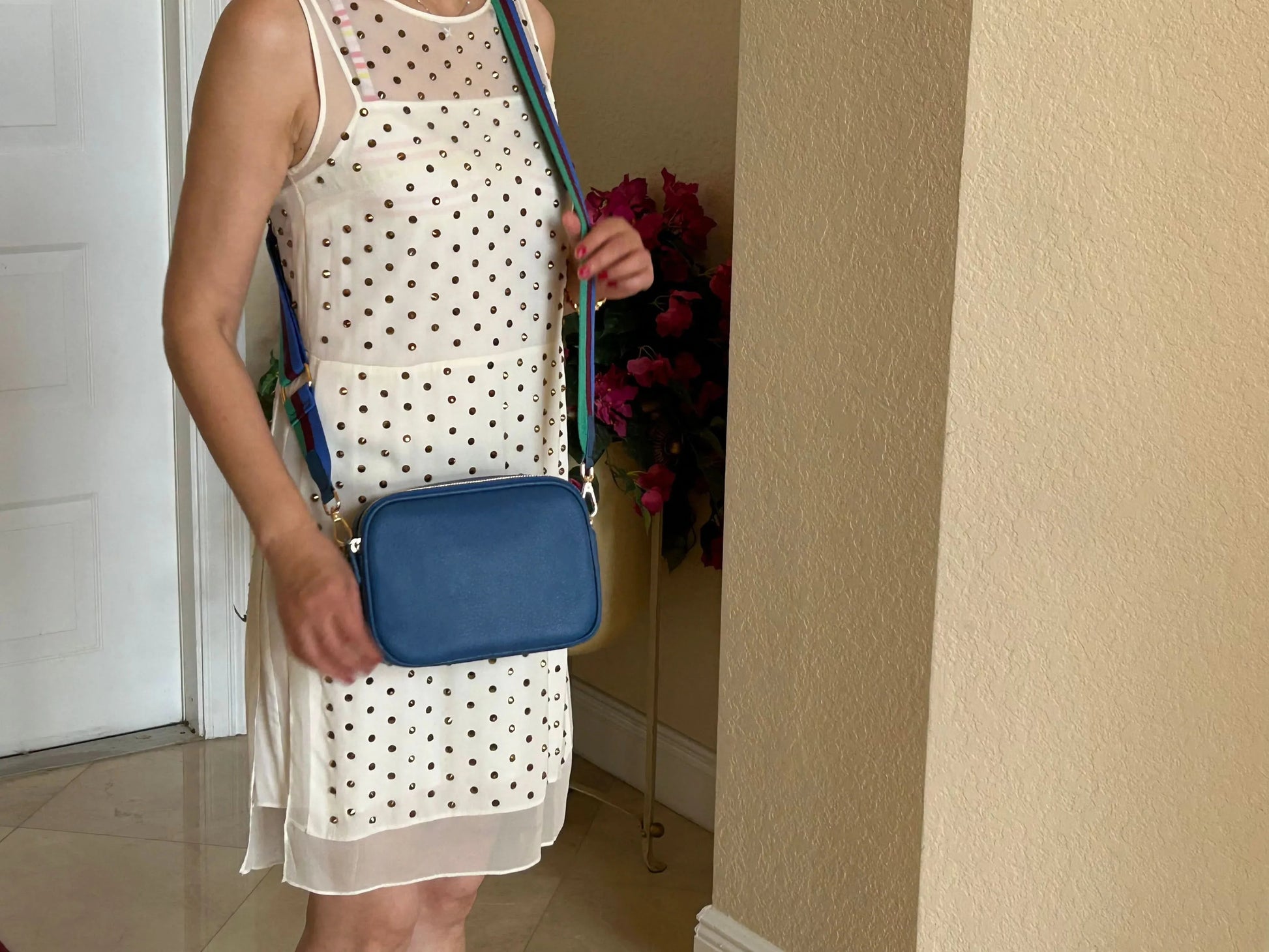 Sophia Double Zipper Leather Crossbody MiamiLeathers.com
