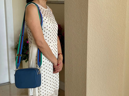 Sophia Double Zipper Leather Crossbody MiamiLeathers.com