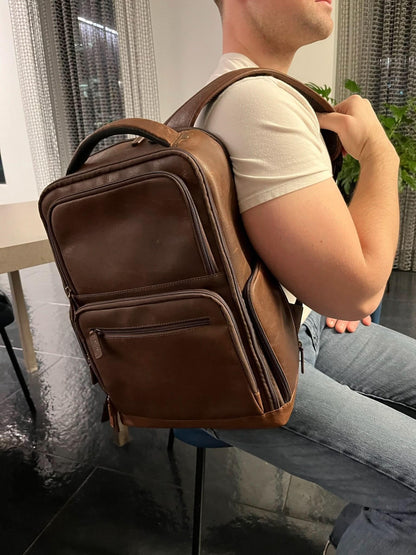 Cambridge Full Grain Mens Leather Backpack MiamiLeathers.com