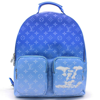 Wolvess Backpack Multipockets Clouds Monogram Blue